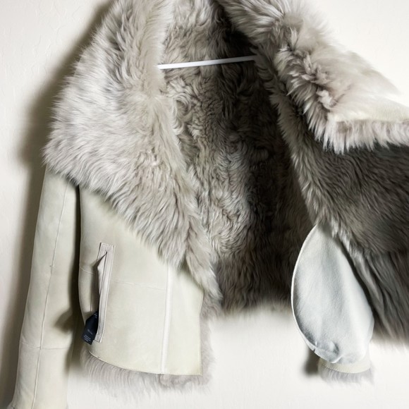 Yves Salomon Fur Lamb Leather Reversible Coat - Picture 4 of 6